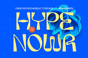 HypeNowa – Groovy Psychedelic Font, a Sans Serif Font by Brand Earth (Thumbnail 1 of 7)