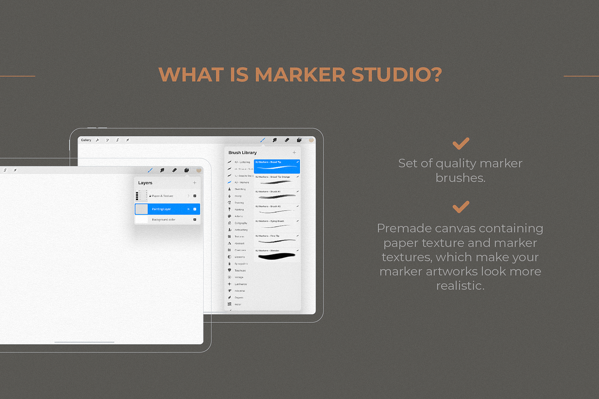 Marker Studio | Procreate Brushes, a Brush Add-On by Katsia Jazwinska (Photo 2 of 10)