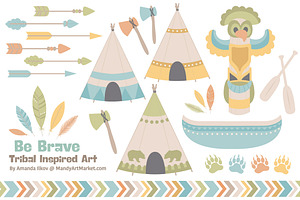 Vintage Tribal Clip Art & Vectors, an Illustration by Amanda Ilkov