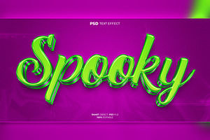 Spooky 3D Editable Text Effect