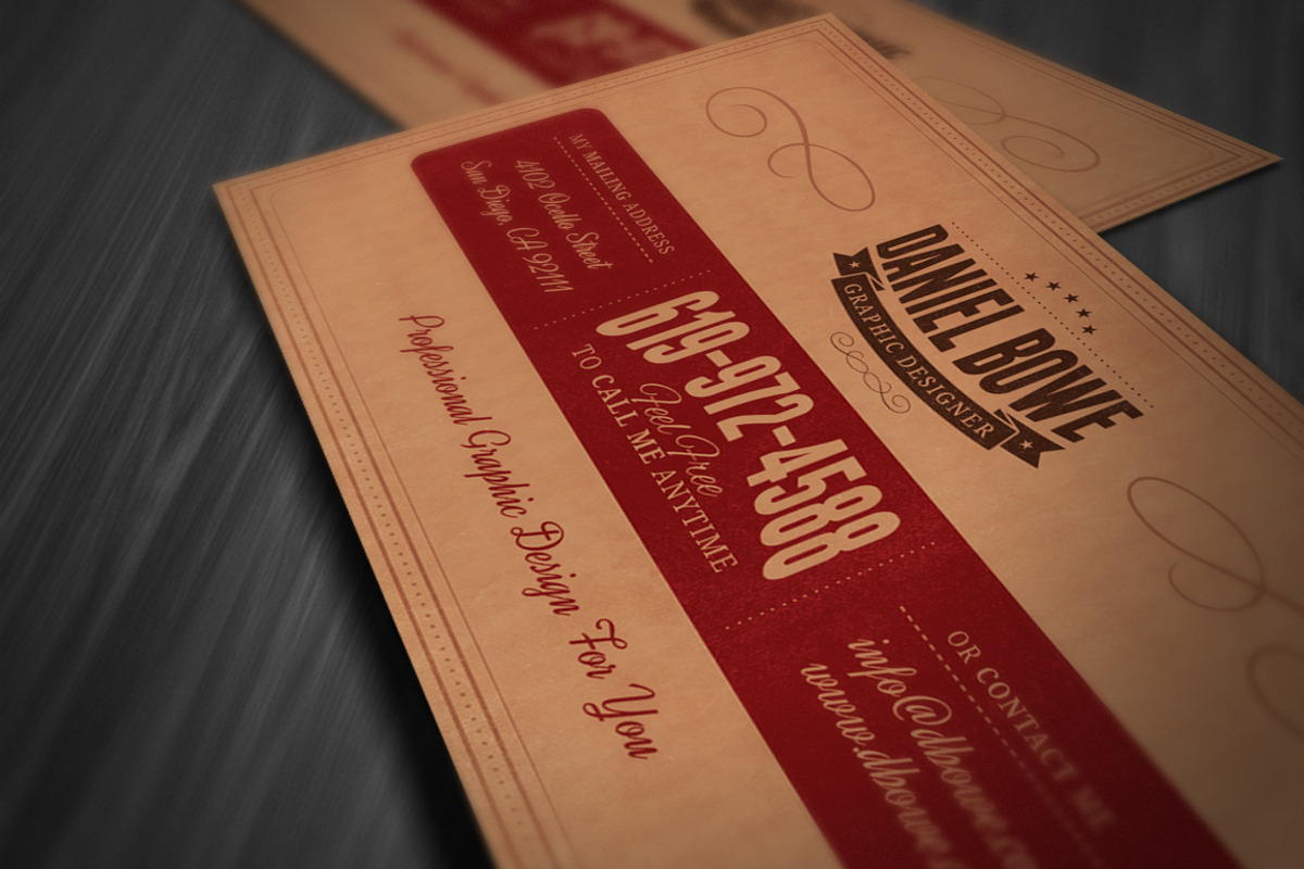 Vintage or Retro Business Card, a Business Card Template by Cruzine (Photo 2 of 3)