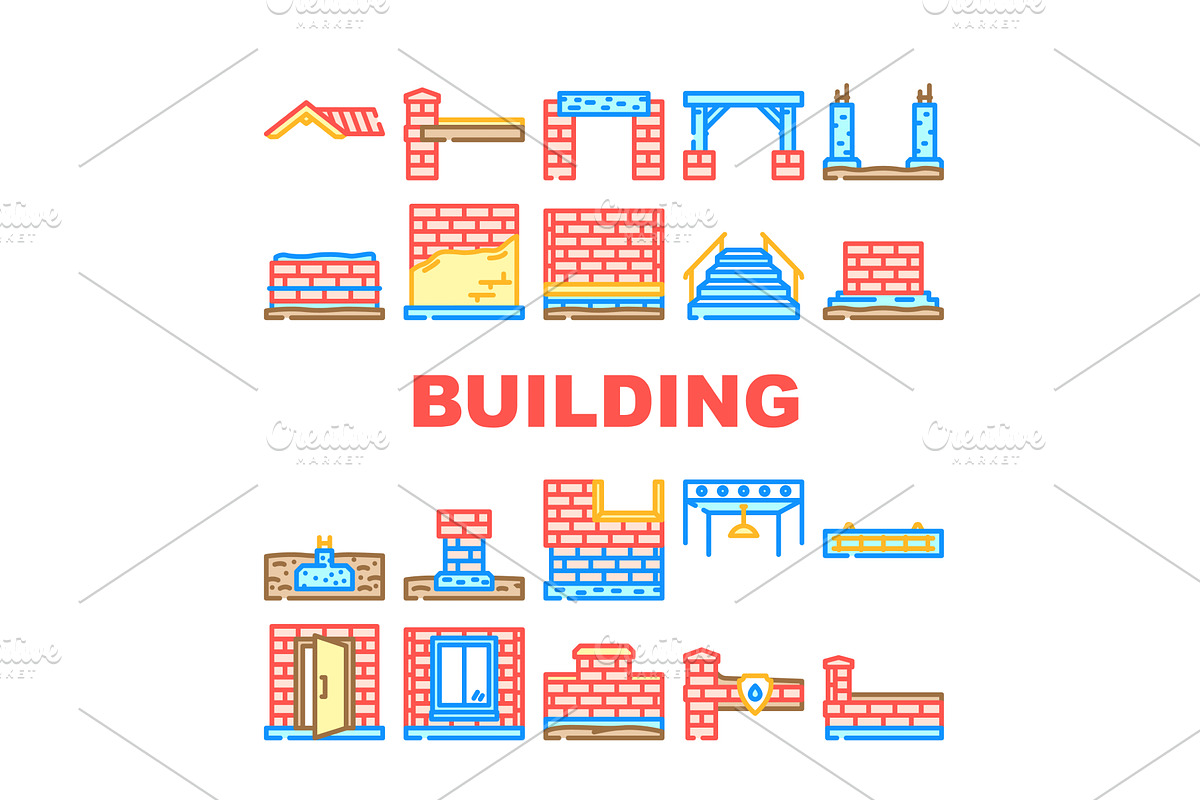 Building construction elements, an Object Illustration by pikepicture