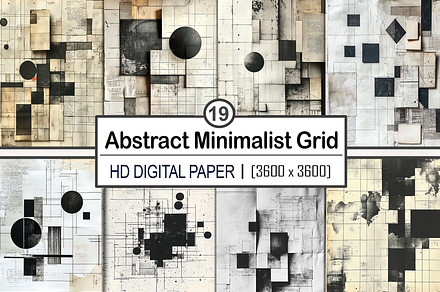 Abstract Minimalist Grid Collage, a Pattern Graphic by Printable Treasure