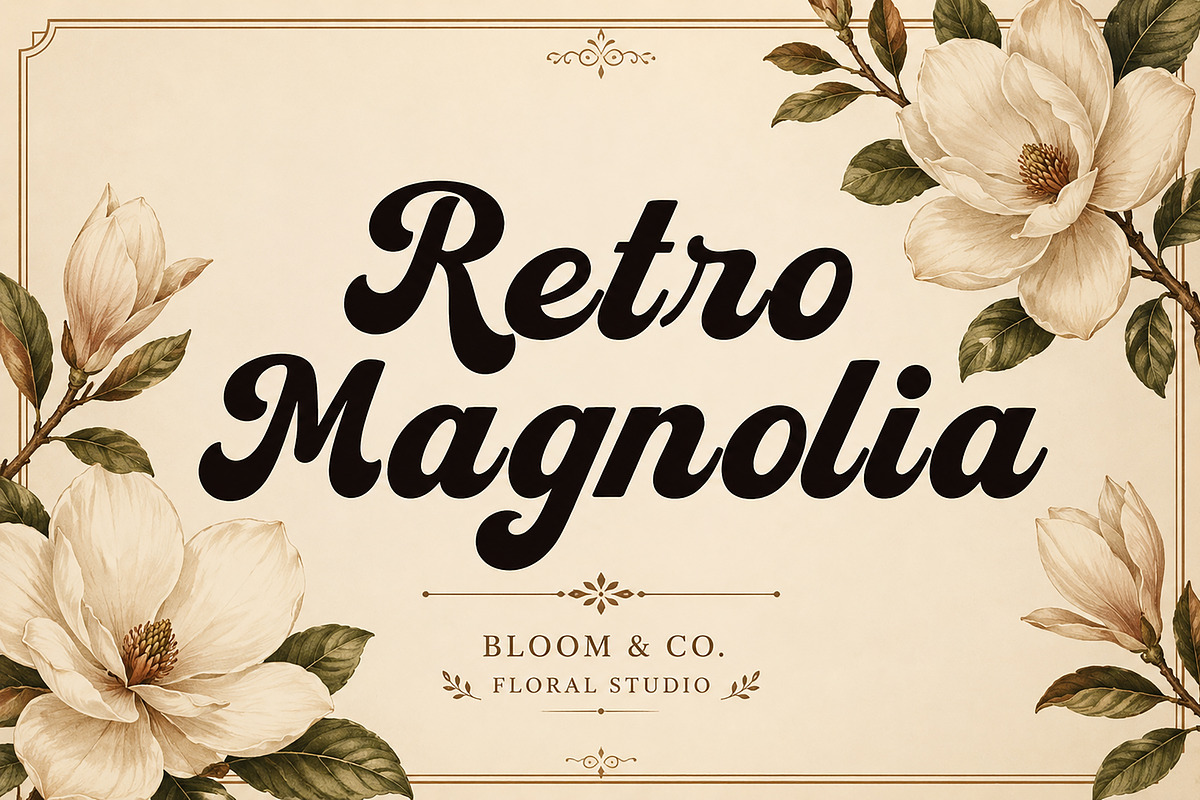 Retro Magnolia, a Script Font by Wow Magic (Photo 2 of 7)