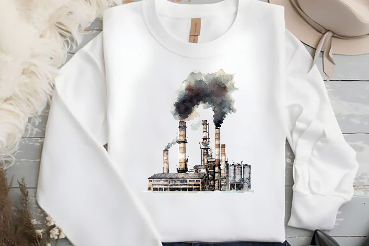 Big Factory Watercolor Clipart Png, an Illustration by DreamCafeArt (Photo 5 of 6)