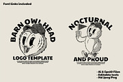 barn owl mascot holding flag, a Branding & Logo Template by Judsart (Thumbnail 1 of 3)