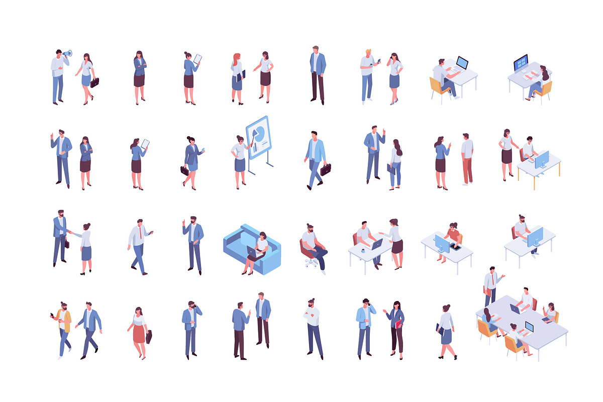Isometric Business People Vector Set, a Finance Illustration by Vector_Art (Photo 13 of 14)