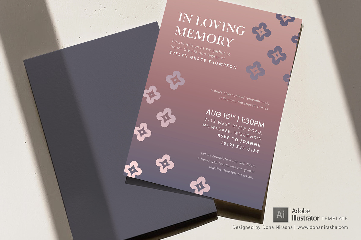 Memorial Invite Template 36, a Design Template by BloomToLife By Dona (Photo 5 of 6)