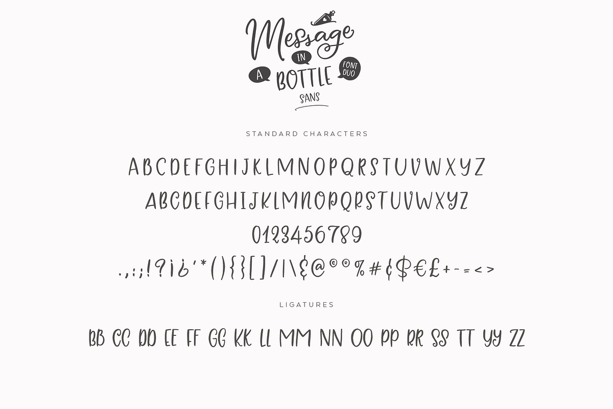 Message In A Bottle Font Duo, a Script Font by Ayca Atalay (Photo 18 of 19)