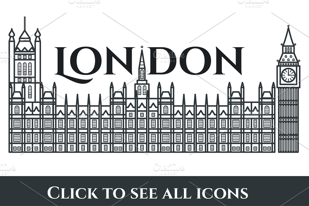 London Outline Vector Icons, an Outline Icon by Katyr
