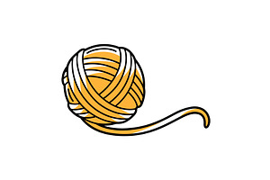 Illustration Of Yellow Ball Of Wool