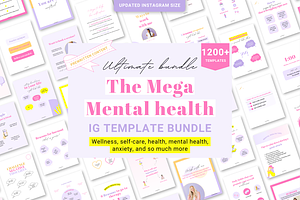Mental health Canva template bundle