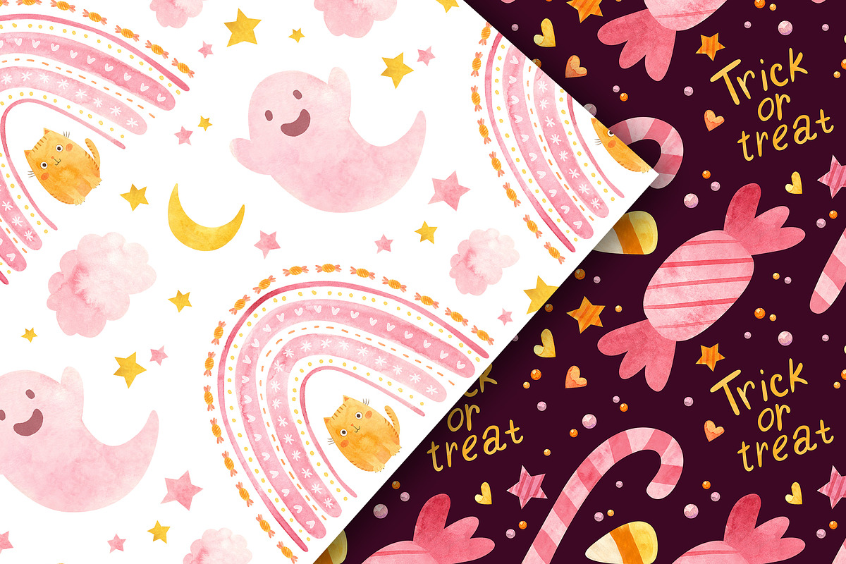 Pink Halloween Clipart & Patterns, a Decorative Illustration by Valin Malin (Photo 11 of 14)