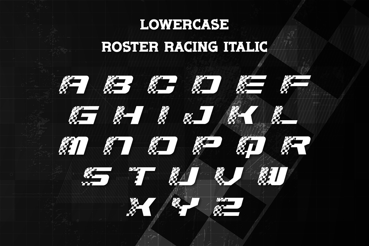 Roster Racing - Decorative Font, a Sans Serif Font by Brown Cupple (Photo 5 of 7)