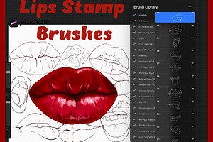 Lips Stamp Brushes For Procreate