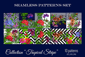 10 Tropical Seamless Patterns