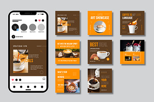 Coffee Shop Instagram Post, a Social Media Template by MightyDesign
