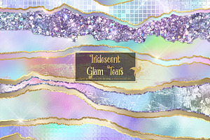 Iridescent Glam Tears Clipart