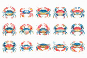 Watercolor Crab Clipart, an Illustration by Libby Wishes (Thumbnail 2 of 7)
