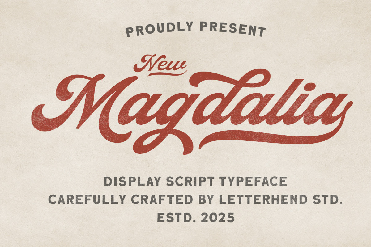 Magdalia Vintage Bold Script, a Script Font by Letterhend Studio (Photo 1 of 11)