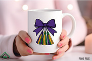 Mardi Gras Ribbon Bow PNG, an Illustration by Craft Nest (Thumbnail 4 of 4)