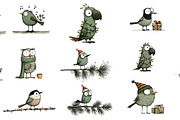 Christmas Birds clipart, an Illustration by Designworld (Thumbnail 2 of 3)