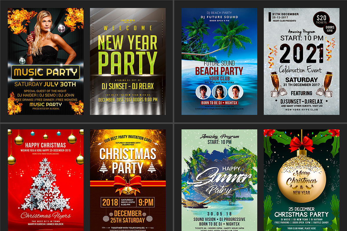 100-Party Flyers Bundle, a Flyer Template by AfzaalGraphics (Photo 11 of 14)