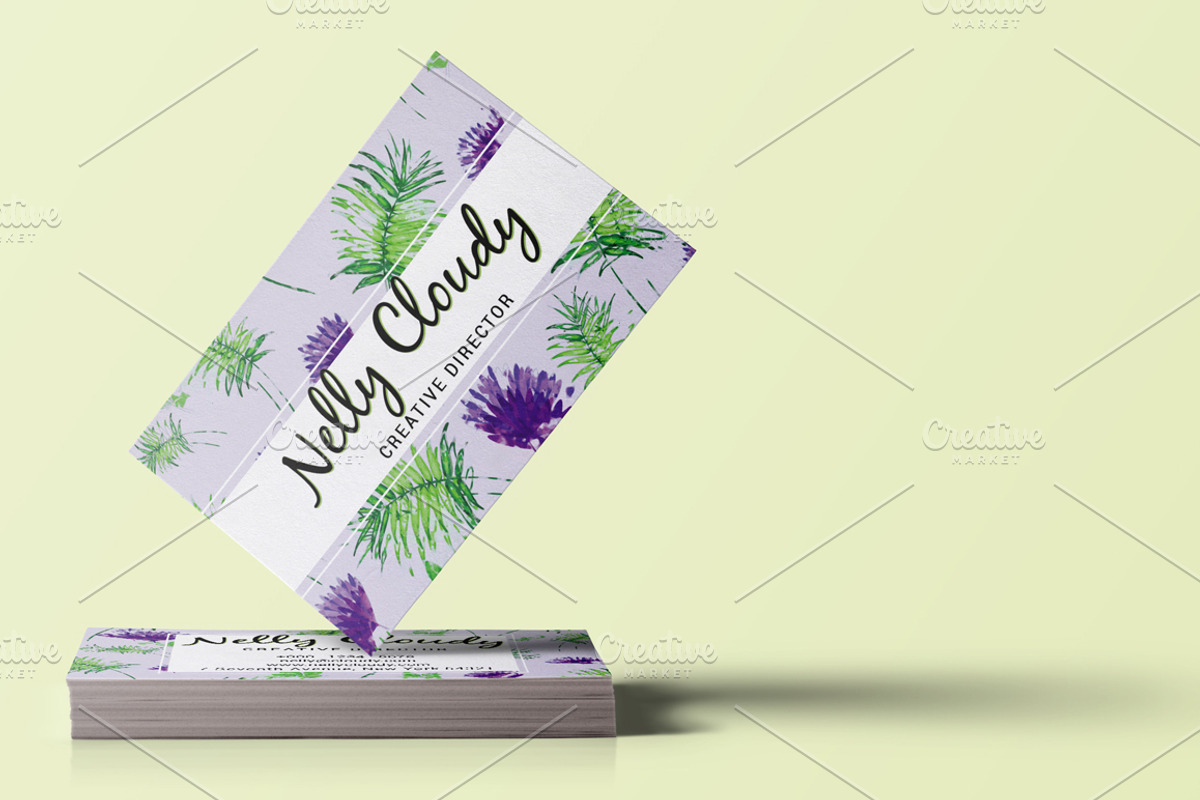 Watercolor Creative Business Card, a Business Card Template by land art (Photo 9 of 10)