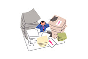Overworking, work overload concept, a Work Illustration by PaperTrident (Thumbnail 2 of 9)