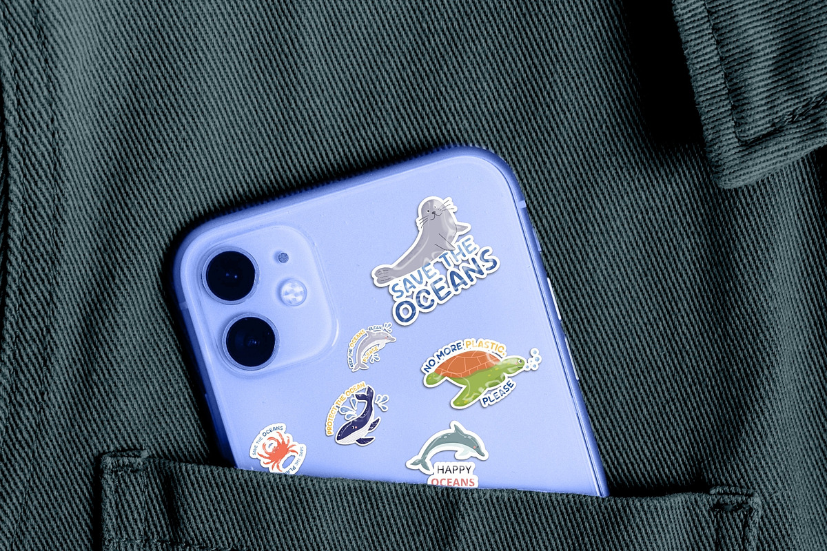 Eco stickers with texts pack, an Animal Illustration by Sabina_Ava (Photo 3 of 7)