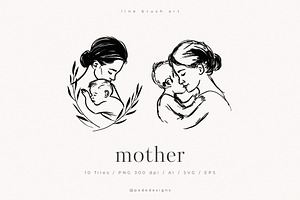 Mother Drawings, a Person Illustration by PeDe Designs