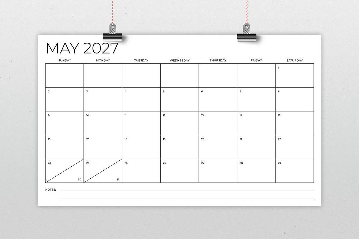 2027 8.5 x 14 Inch Calendar Template, a Stationery Template by Running With Foxes (Photo 2 of 5)
