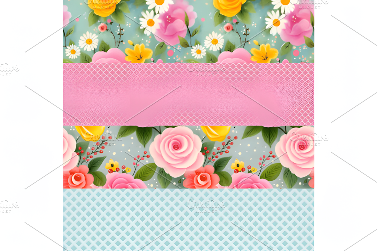 Bright Spring Floral Digital Papers, a Background Graphic by Design Station