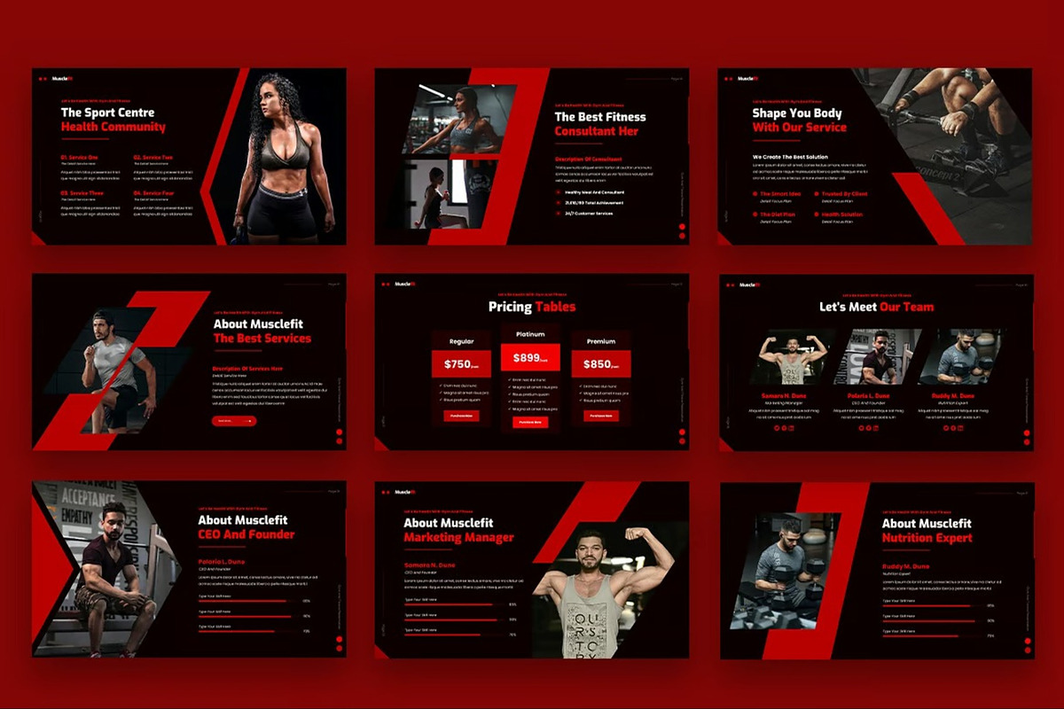 Musclefit - Gym & Fitness Powerpoint, a Presentation Template by Fit-tee (Photo 6 of 6)