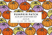 Pumpkin Patch vector pattern set, a Pattern Graphic by Palette Pursuit (Thumbnail 1 of 11)