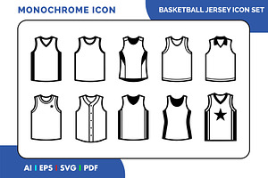 Basketball Uniform Icon Pack, an Outline Icon by Fontmine Studio