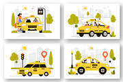 9 Taxi Travel Service Illustration, a Transportation Illustration by denayunebgt (Thumbnail 2 of 3)