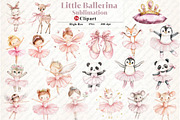 Watercolor Little Ballerina Clipart, an Illustration by Watercolor design (Thumbnail 1 of 12)