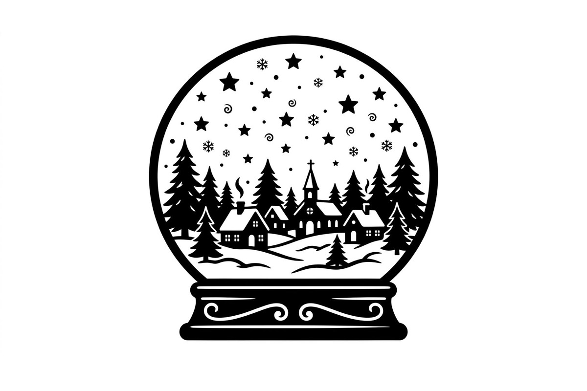 Festive Snow Globe Town Scenes, an Object Graphic by Creativeshirt (Photo 2 of 3)