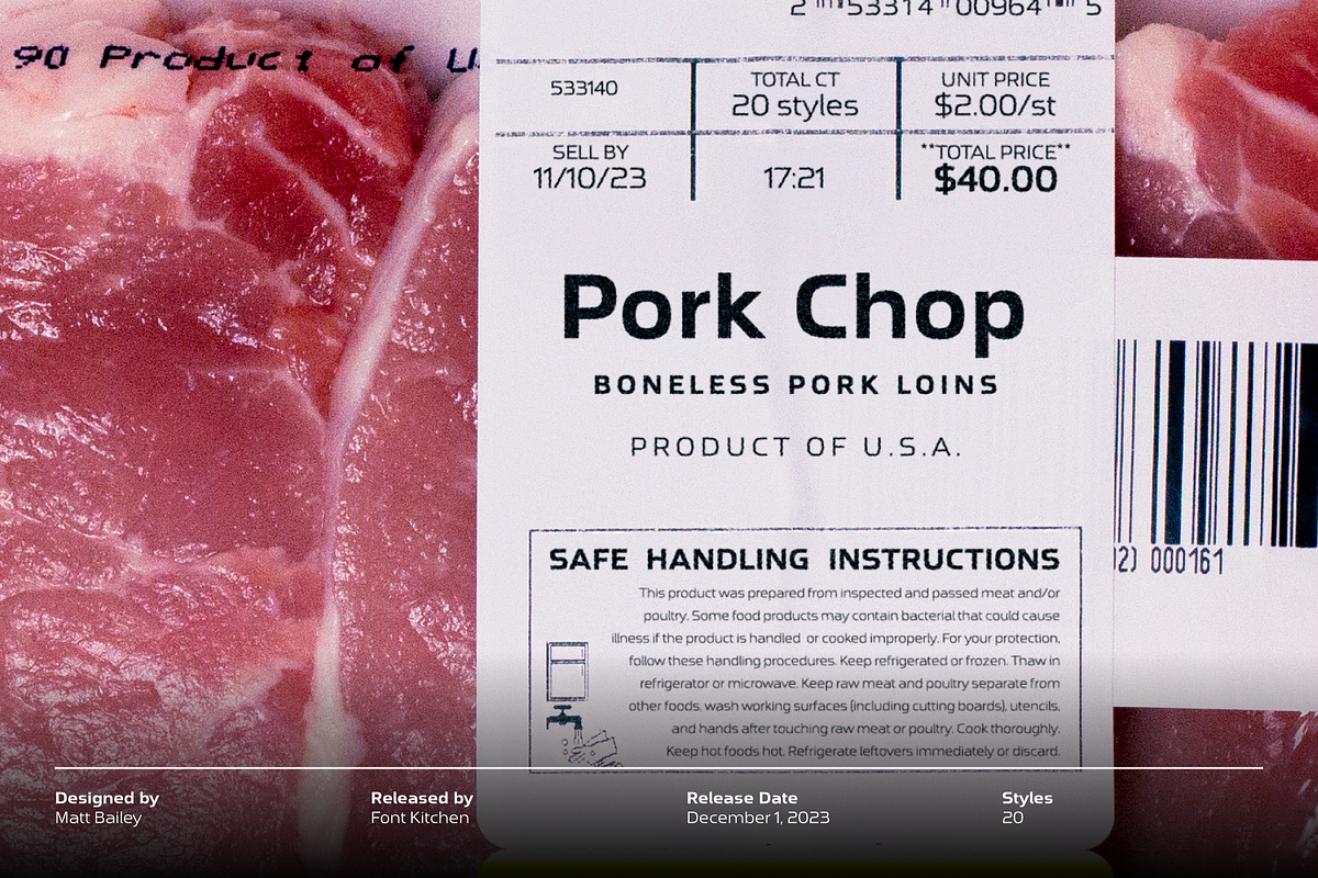 Pork Chop - Squared Sans Font Family, a Font by Font Kitchen (Photo 1 of 12)