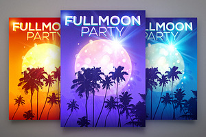 Fullmoon Party vector posters