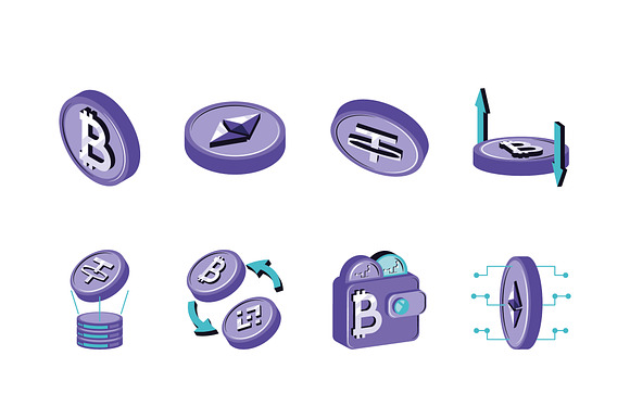 Crypto Exchange Icon Set preview 2