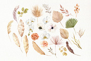 Watercolor boho floral clipart, an Illustration by Color Hugs Art (Thumbnail 2 of 12)