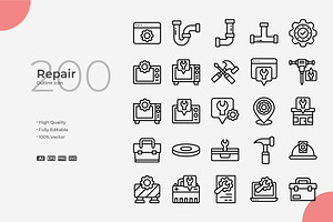 Repair Outline Icons, an Outline Icon by Bloodline