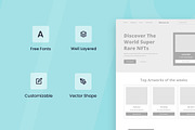 Crypto Art Wireframe Website, a Wireframe Template by INSPR STD (Thumbnail 2 of 6)