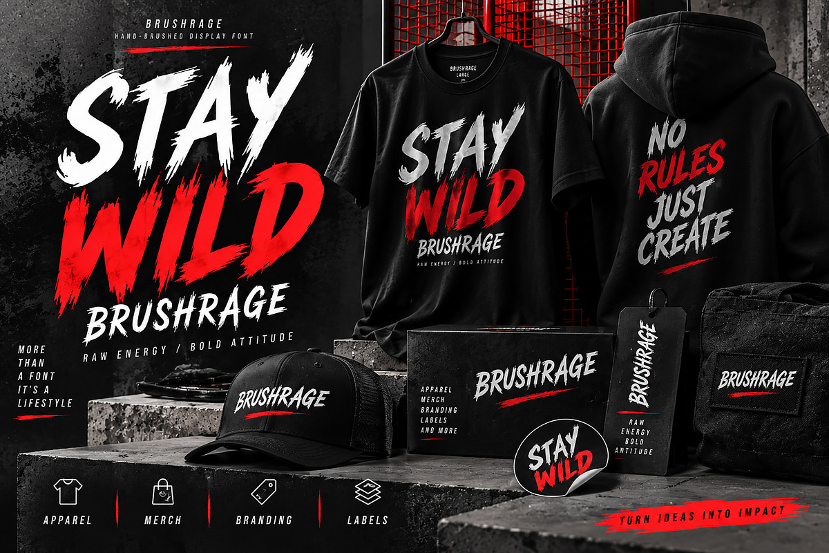 BRUSHRAGE, a Script Font by Wow Magic (Photo 2 of 4)