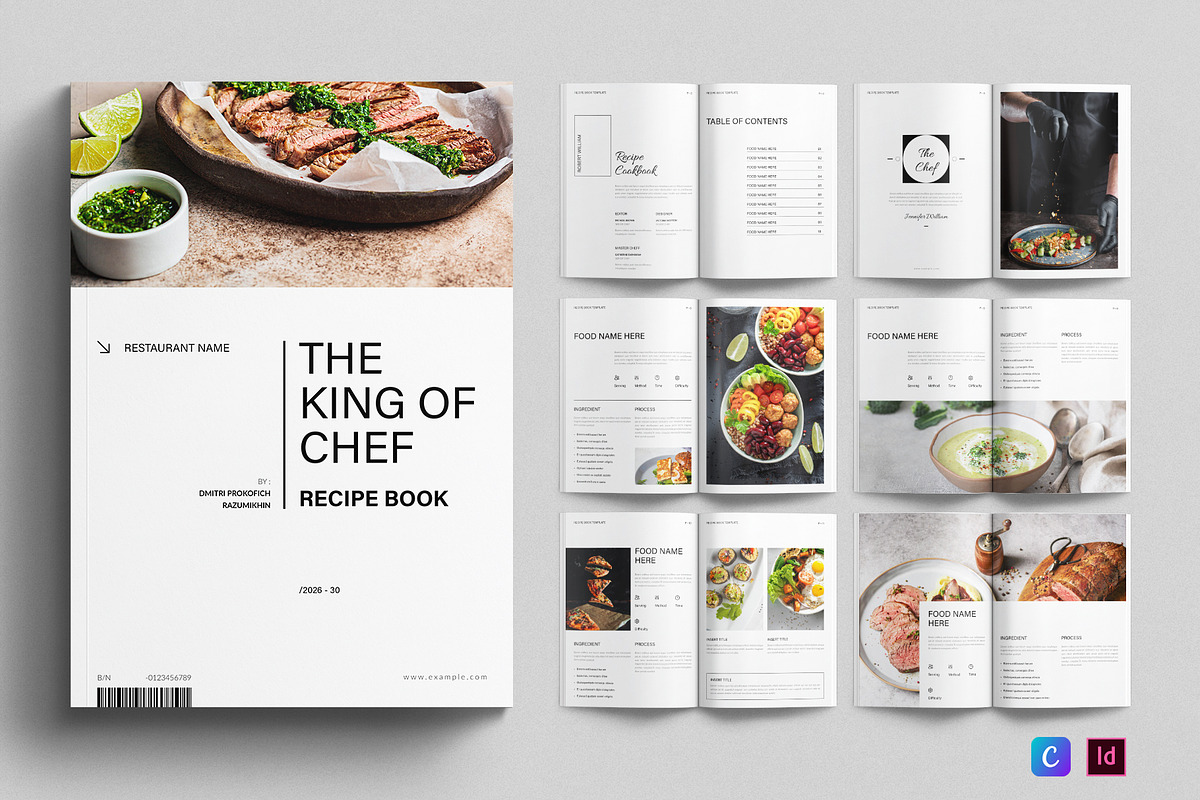 Recipe Cookbook Template, a Brochure Template by E-Type (Photo 1 of 8)