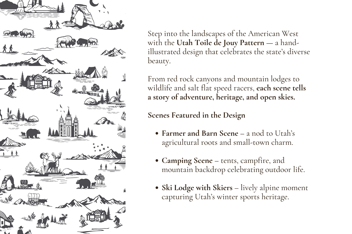 Utah Seamless Toile Pattern Set, a Background Graphic by Hughes Studio (Photo 3 of 8)