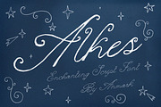 Alkes Romantic Whimsical Script Font, a Script Font by AnMark (Thumbnail 1 of 12)