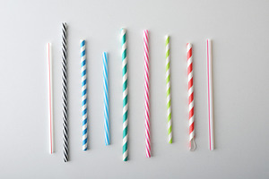 Collection of tubular drinking straws with different motifs and, a Food & Drink Photo by Davizro's Market